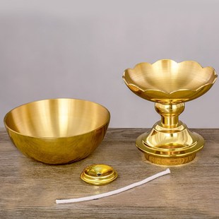 纯铜防风天灯供佛家用长明灯酥油灯灯盏四面防风灯座铜苏油灯供灯