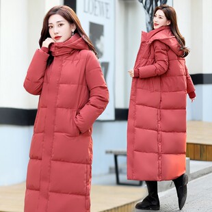 2021冬季新款韩版宽松过膝加厚超长羽绒棉服女到脚踝加长棉衣外套