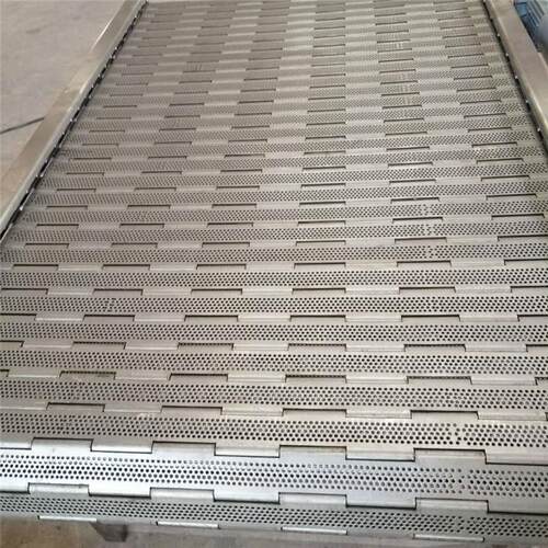 新品304不锈钢冲孔链板耐磨排屑机G挡板式传动链板金属废料输送i.