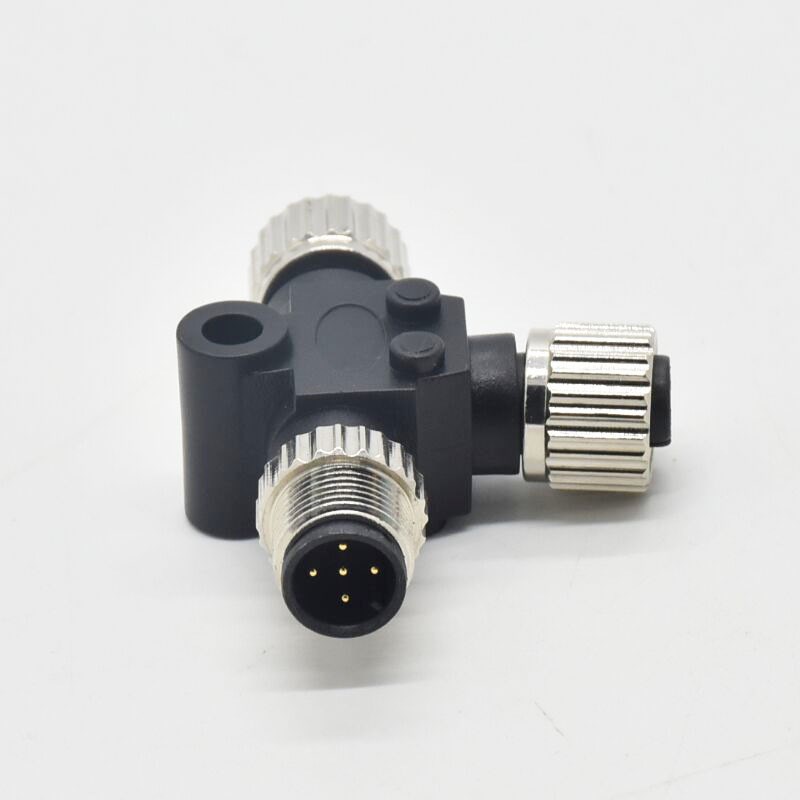NMEA2000接头T型船舶电子设备12m三通航空插头 M12防水连接器