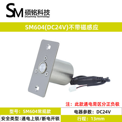 SM604风淋室电插锁洁净门互锁缓冲间电插锁DC12V24V暗装电磁插销