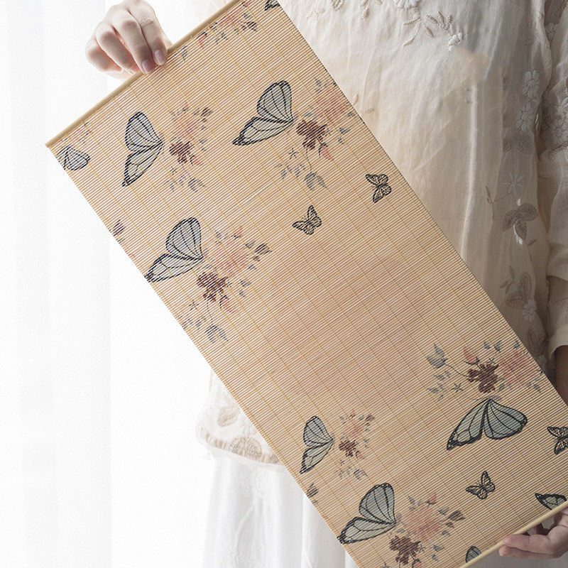 竹制茶席中式印花竹席功夫茶E具家用桌旗干泡席茶道配件