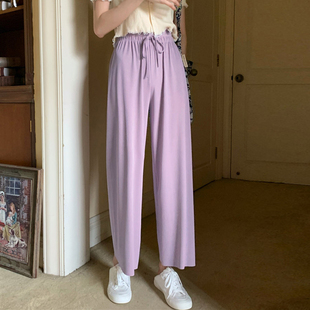 孕妇裤子夏季薄款外穿长裤网x红阔腿裤春秋显瘦休闲九分打底裤春