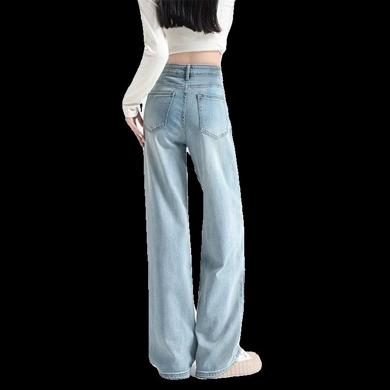 胖mm中式直筒牛仔裤女300斤大码女装中国风刺绣设计感阔腿裤子女,女装/女士精品,大码裤装,淘宝优惠券,粉丝福利购,淘宝优惠卷