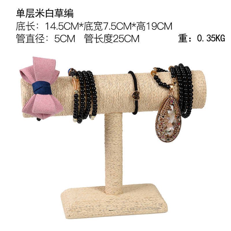 小众高货草编头箍架头饰收纳架发圈发卡陈列架子头绳发箍发带托架