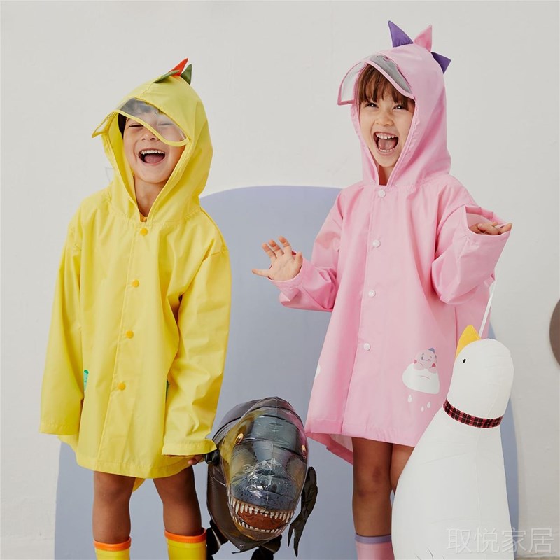 儿童恐龙雨衣男童斗篷式女童2022C新款幼儿园中小童全身雨披2-7岁