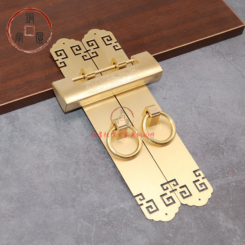 中式民宿仿古把手挂锁书柜门直条老式纯铜拉手花格门衣柜横开铜锁,基础建材,小拉手,淘宝优惠券,粉丝福利购,淘宝优惠卷