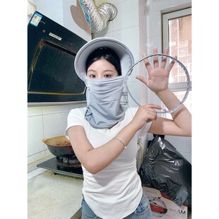 防护帽子女护脸面罩套头帽家用厨房做饭专用防油烟炒菜防油溅面具