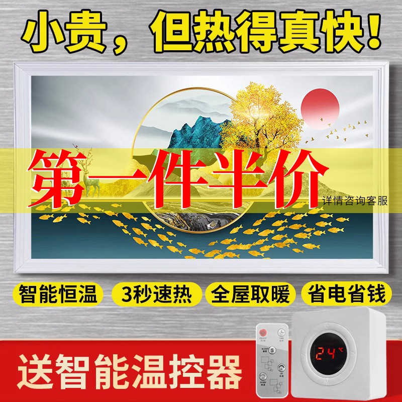 石墨烯取暖器碳晶墙暖壁画家用电发热板J节能省电卧室壁挂式暖气