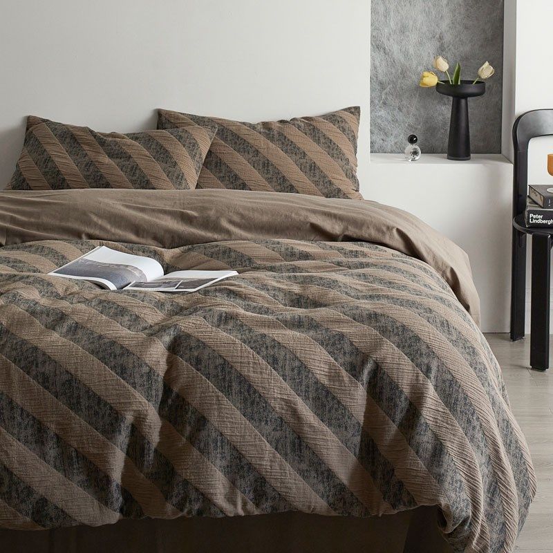 美式复古风丨纯棉四件套全棉水洗棉提花被套轻奢高级感四季款床品,床上用品,床品套件/四件套/多件套,淘宝优惠券,粉丝福利购,淘宝优惠卷