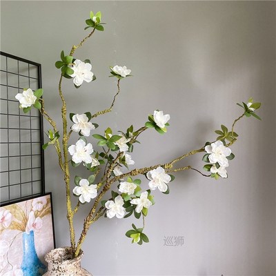 Luxury Long large white Azalea branch, easy to shape Artific