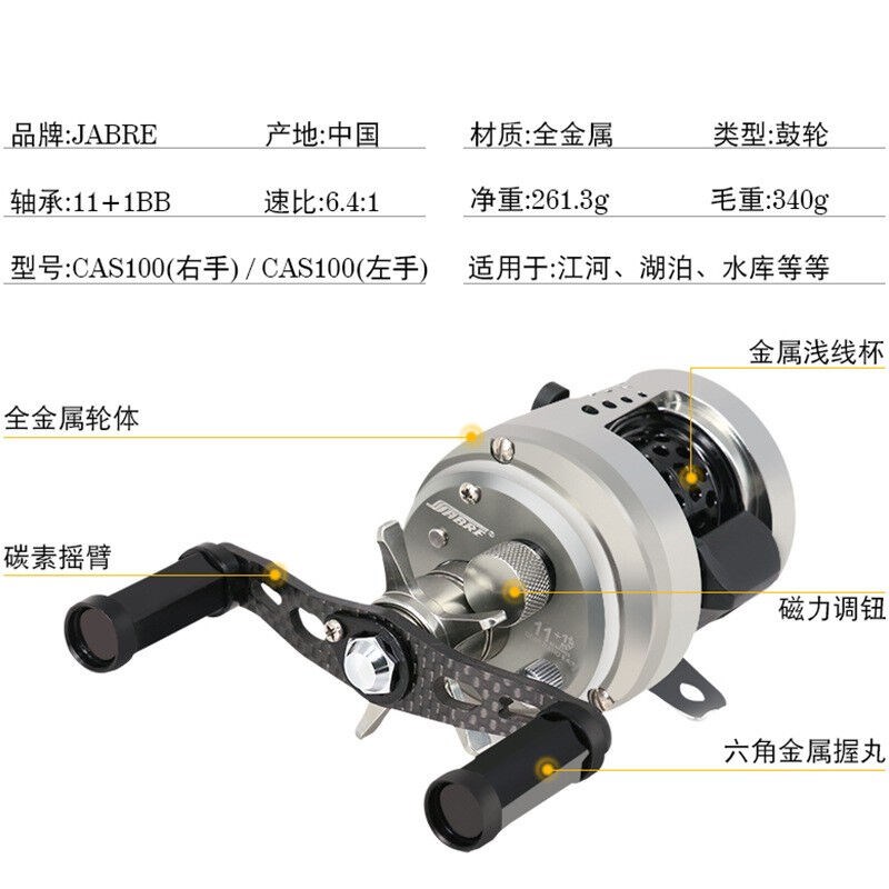 HIBOYHB海宝CAS微物鼓轮全金属框架单独深线杯CAS(不含渔轮)