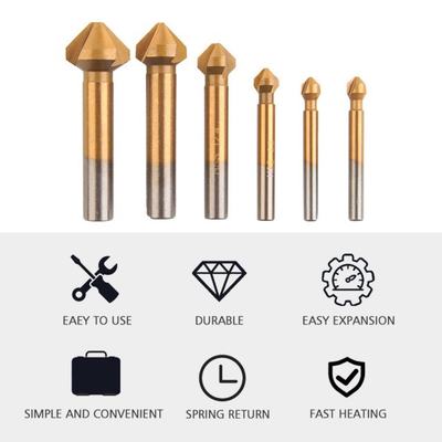 速发6pcs 90 Degree 3 Flute Titanium Coating Chamfering Cutte