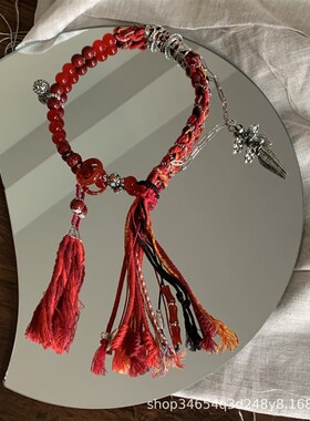 【孙策-龙吟f】孙策藏式印象手绳新中式朱砂串珠手链汉服配饰挂件