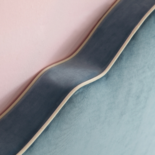 乐漾儿童卡通粉色床头大靠背公主双人榻榻米靠垫软包贴墙自粘定制