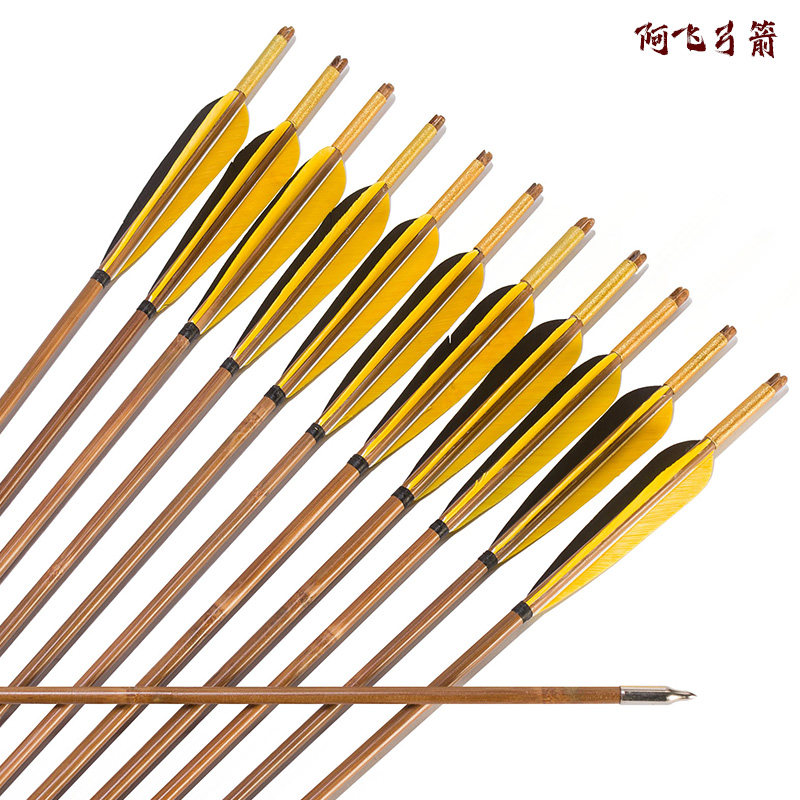 竹箭 传统弓箭 射r击 运动 反曲弓箭 古代 真羽箭支