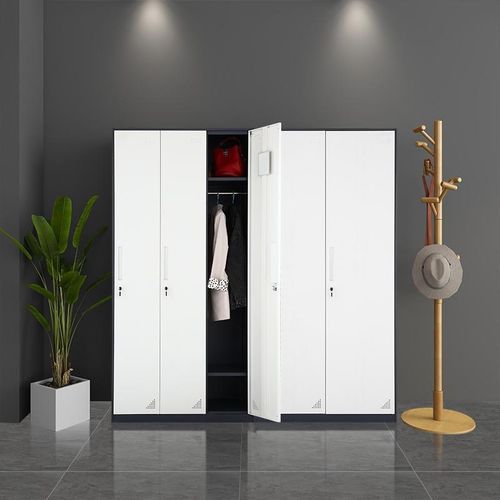 钢制更衣柜储物柜健身房衣柜宿舍员工柜办公柜浴室换衣柜带锁柜子