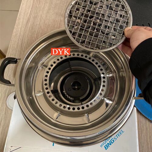 韩式进口不锈钢295烤盘水圈卡式炉火锅炉商用牛肠五花肉防烫把手