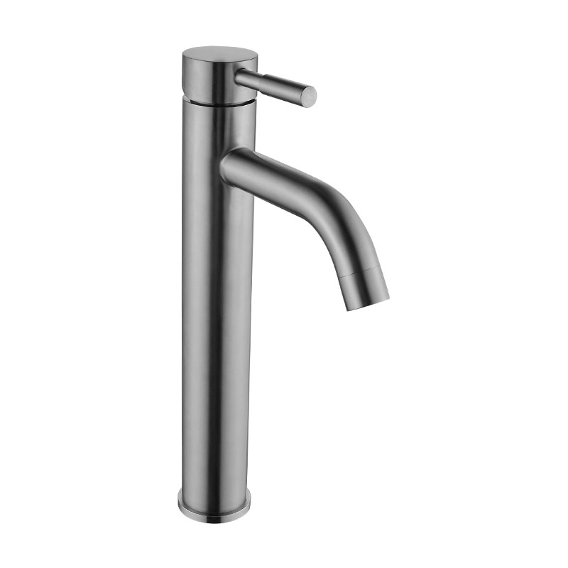 圣雪 304不锈钢面盆水龙头加高台上盆龙头洗脸盆冷热单孔单把拉丝