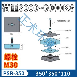 正术高速冲床减震器油压机压力机大型冲压设备可调水平橡胶隔振器