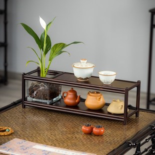 茶杯紫砂壶摆放架茶台旁边置物茶具茶叶收纳展示小尺寸博现货