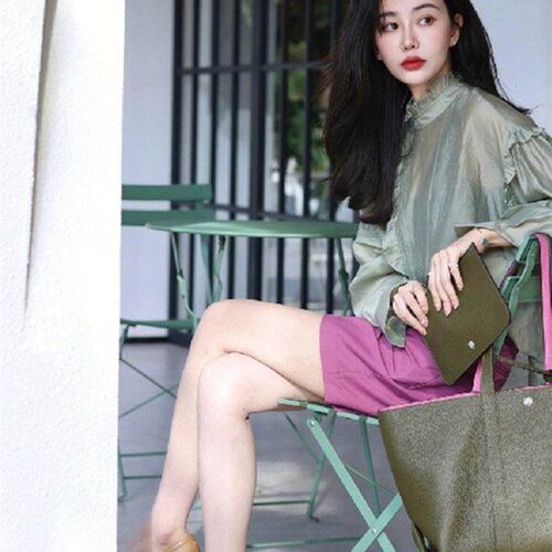 迈缔诺独特别致绝美小上衣收腰高级感漂亮洋气减龄小衫法式绿色雪