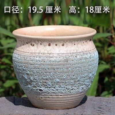 单院破口花盆创意种花黑色简多好看缺口庭肉结实家用口径20厘米幸