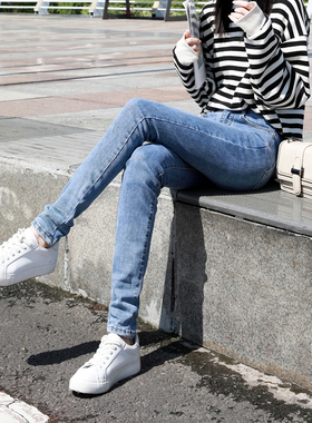 白色加绒加长牛仔裤女冬季加厚棉裤小脚裤H175高个子黑色180超长