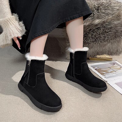 大码女鞋41到43冬季新款加绒加厚保暖高帮棉鞋女式42码大棉雪地靴