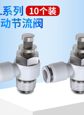 节流阀气动可调气管快速接头气压调节阀气缸调速阀SL4/6/8-M5/02