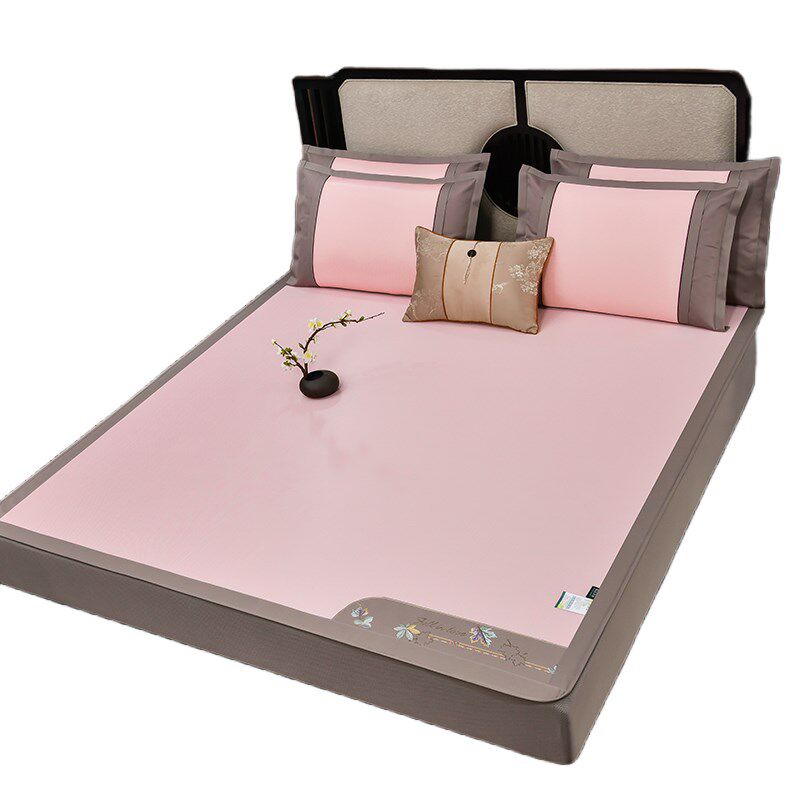 可机洗床笠款冰丝席三件套1.5/1.8/2米床夏季空调席夏凉席可折叠