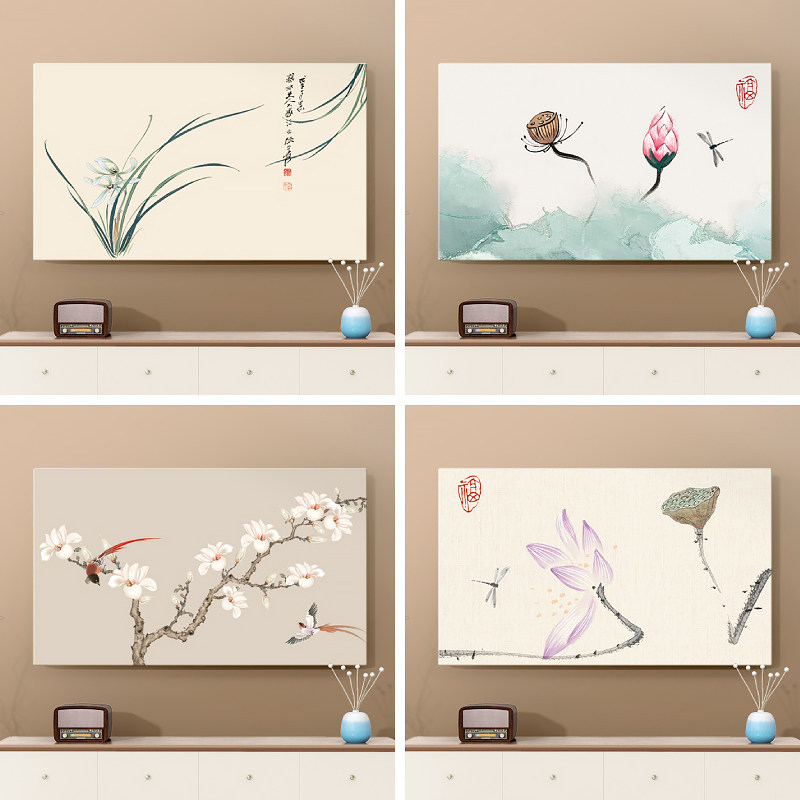 电视机防尘罩2022新款全包弹力中式55寸65寸液晶电视机套盖布