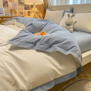 水洗棉被套单件200x230cm宿舍单人床单被罩三件套150x200双人被单