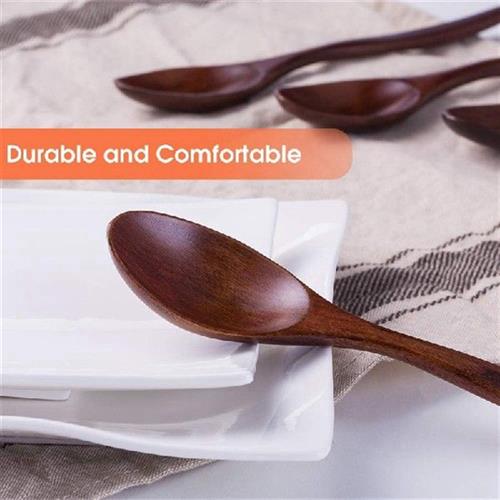 Wo1den Spoons,Wo0 PCS ood Soup SIpoon Set, Long Handle