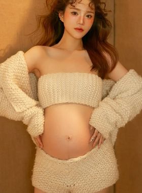 新款影楼孕妇情侣摄影服饰夫妻写真服装时尚艺术照男女拍照套装
