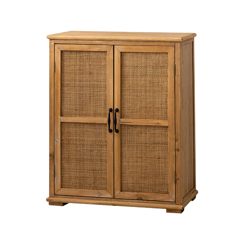 中式长方形藤编实木柜置物架陈列小型柜子手办收藏收纳储物柜玄关