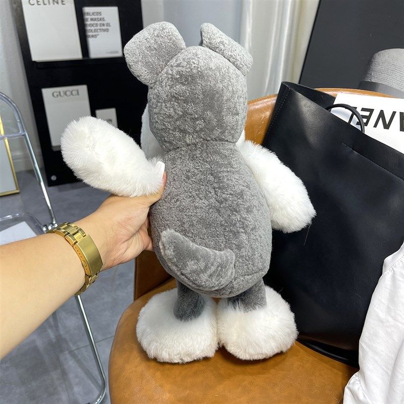 真羊毛可爱雪纳瑞毛绒玩偶公仔大号狗狗摆设高档男女朋友生日礼物,节庆用品/礼品,创意玩偶,淘宝优惠券,粉丝福利购,淘宝优惠卷