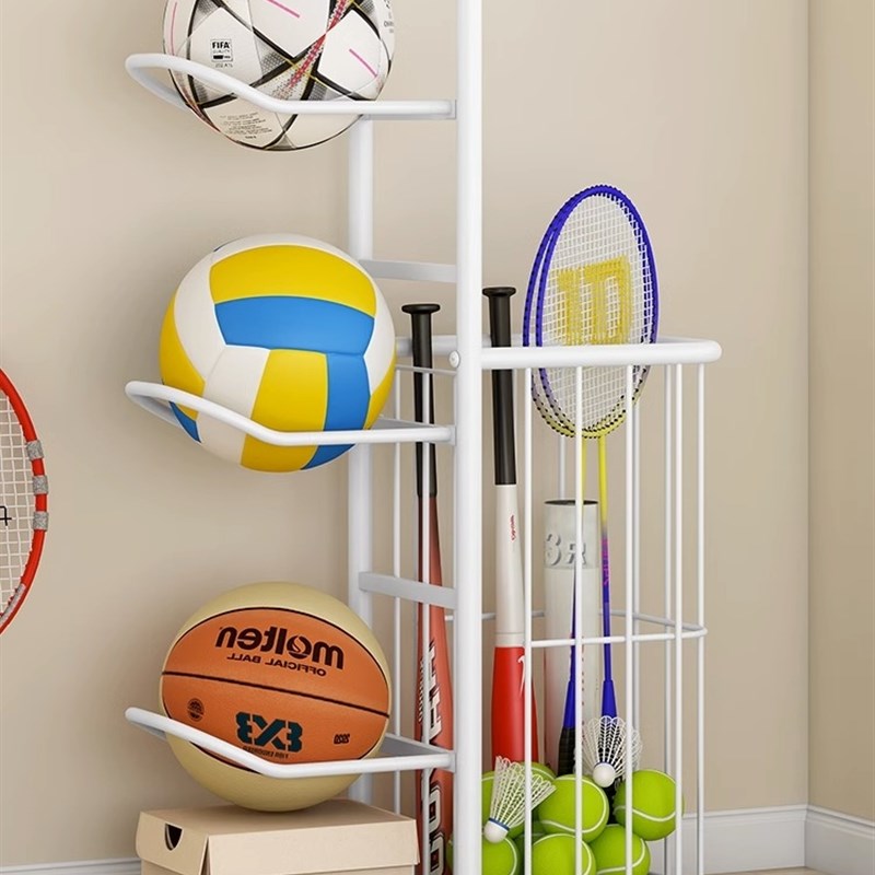 靠墙家用室内篮球足球收纳层架乒乓球架框运动器材置物架球拍摆放