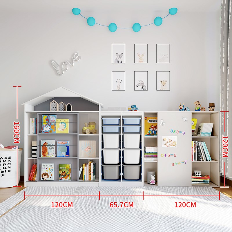 5V实木儿童书架绘本架简约现B代书桌置物架多层小学生落地书