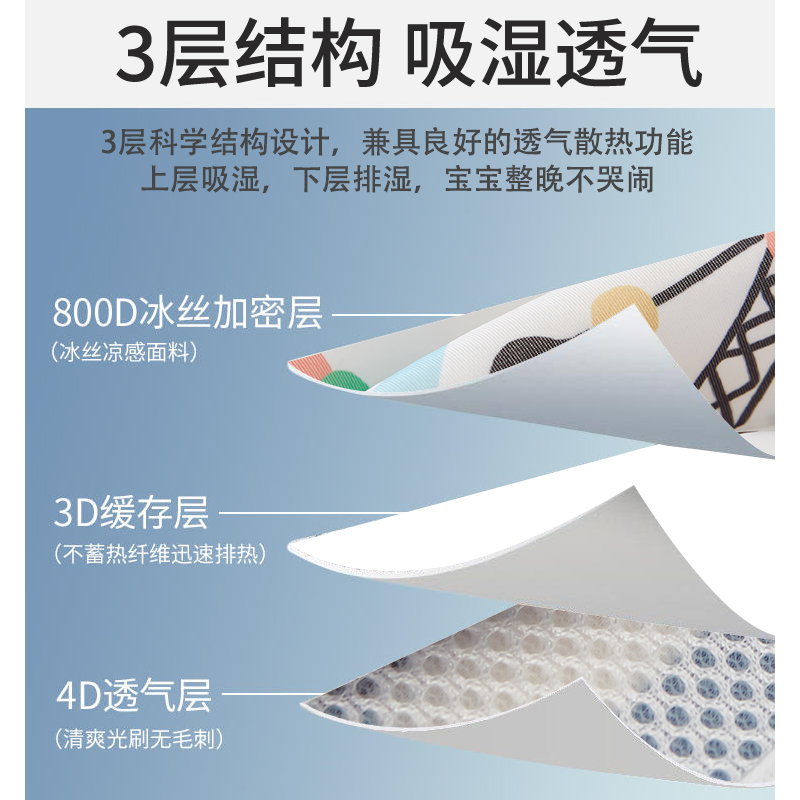 冰丝儿童夏季枕头套装凉席枕套一对宝宝单个30×50夏天枕芯40×60