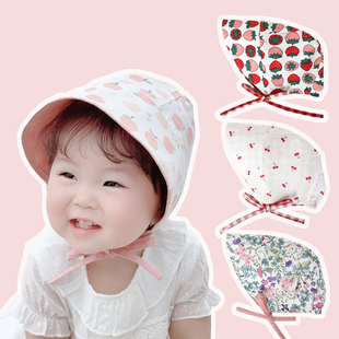 双面戴女宝宝婴儿包头帽子春秋薄款公主宫廷夏季洋气