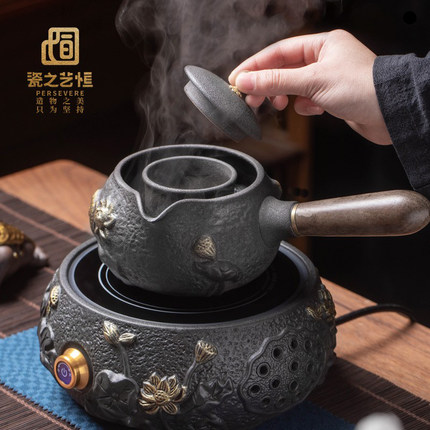 电陶炉煮茶器小型家用陶瓷煮茶壶B办公室煮茶炉专用烧茶壶茶具套