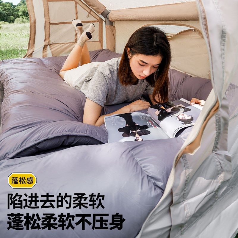 双人羽绒睡袋成人户外露营秋冬加宽加厚保暖防寒超轻便携秋冬季