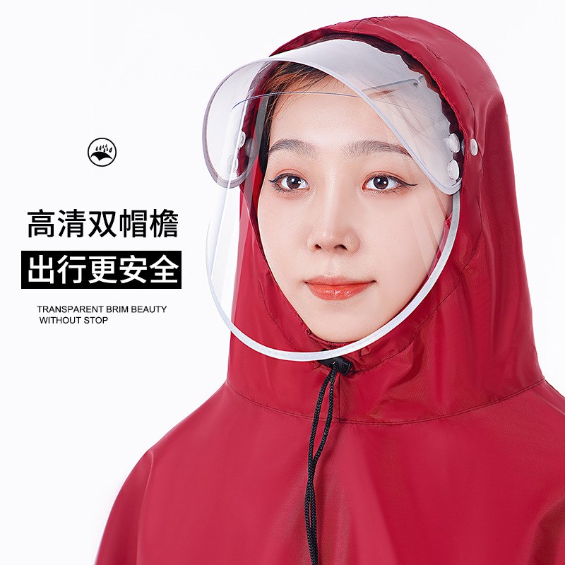 现货母子双人雨衣电动车加大亲子带儿童全身防暴雨专用电瓶自行车