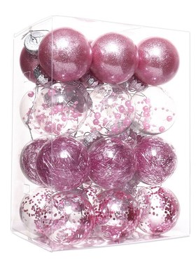 跨境热销PEfT透明球塑料球圆球6cm彩色圣诞球圣诞树吊饰挂件装饰