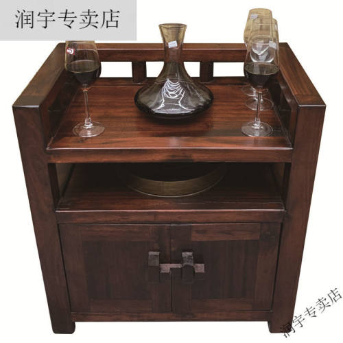 实木茶水柜客厅茶叶置物柜花架茶几架客厅简约休闲落地边柜收纳柜