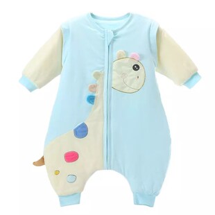 儿童睡袋秋冬加厚1-2-3-4岁宝宝分腿睡袋婴儿防踢被 连体睡衣