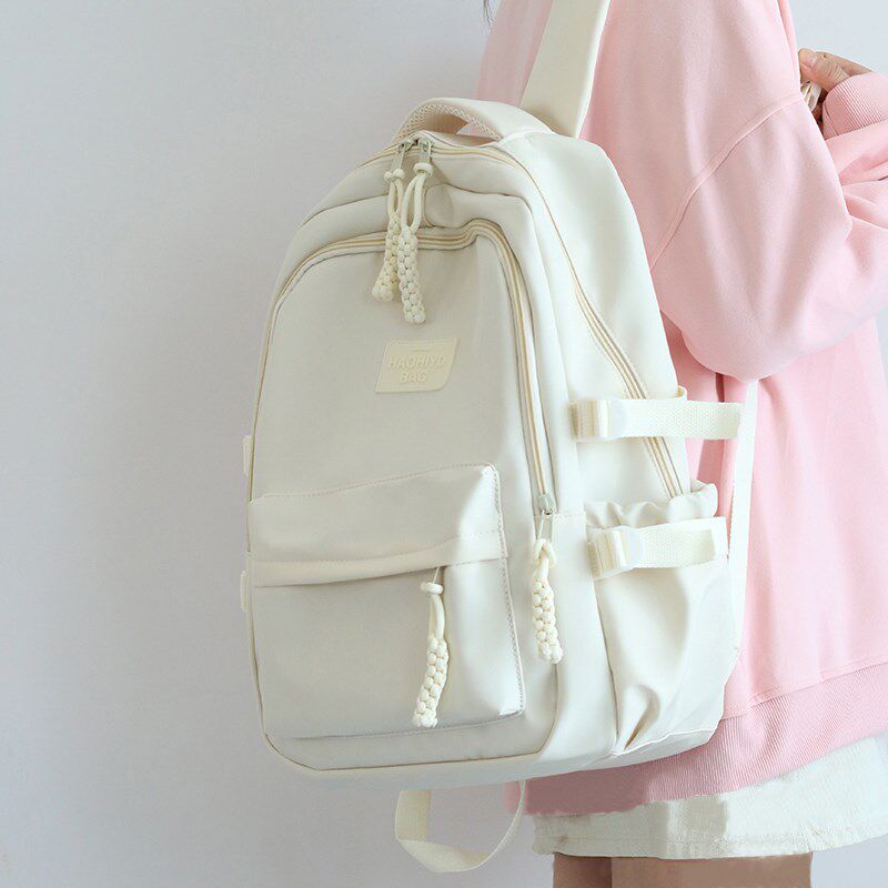 小众简约少女书包高颜值女生中学生蓝色大容量双肩包大学生女新款