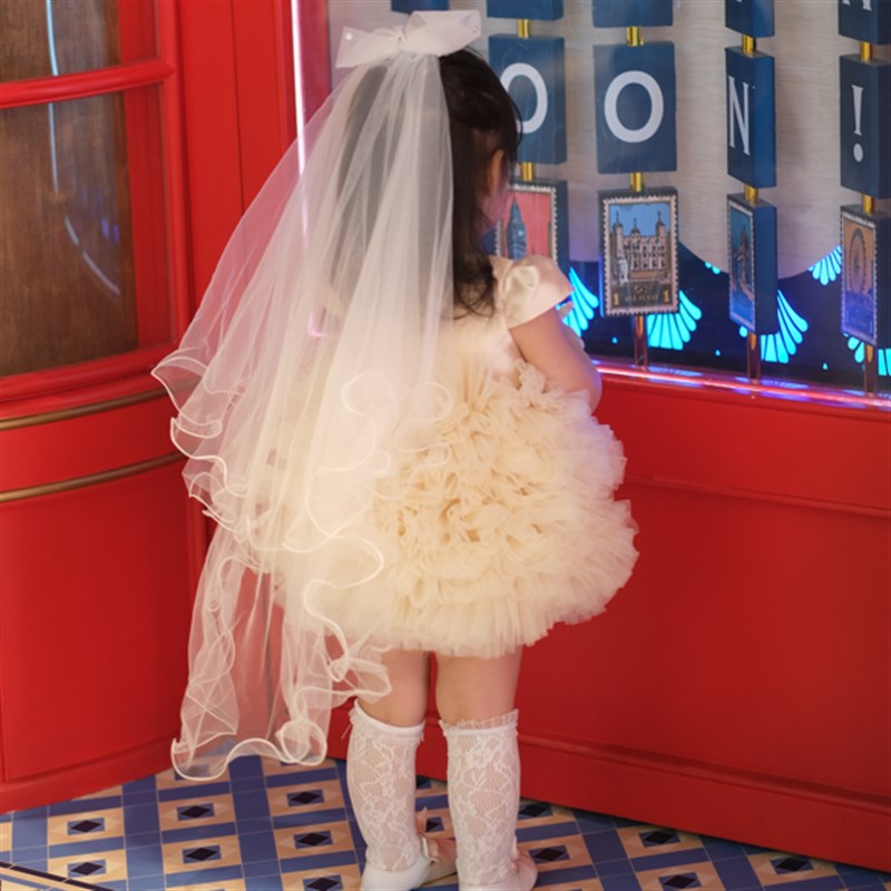 韩版夏超洋气公主裙女童连衣裙生日礼服婚纱表演裙走秀花童蓬蓬裙