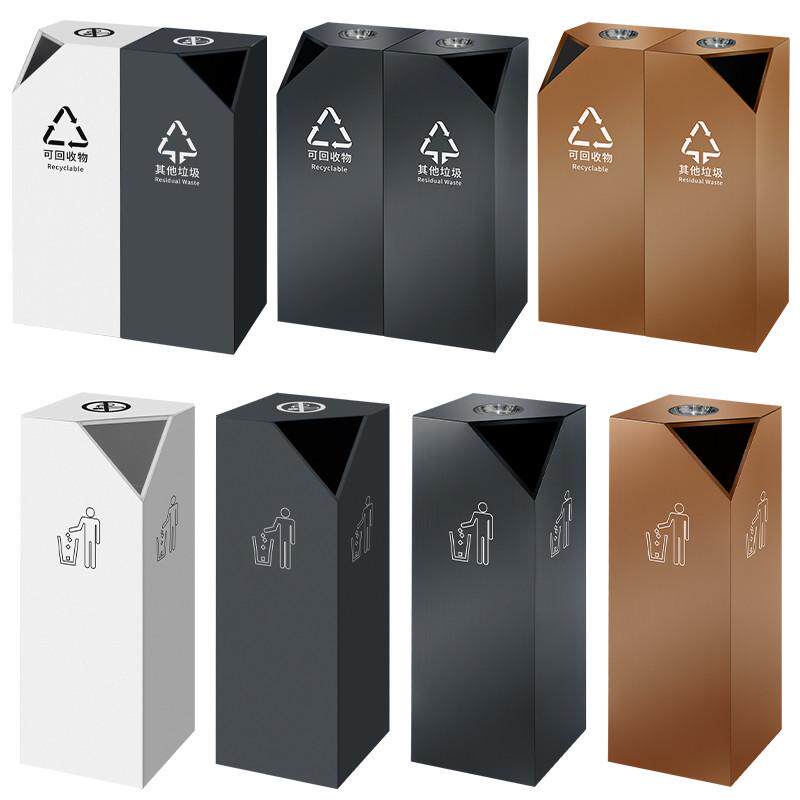 酒店烟灰缸大堂烟灰桶金属不锈钢商用垃圾桶方形酒店垃圾桶